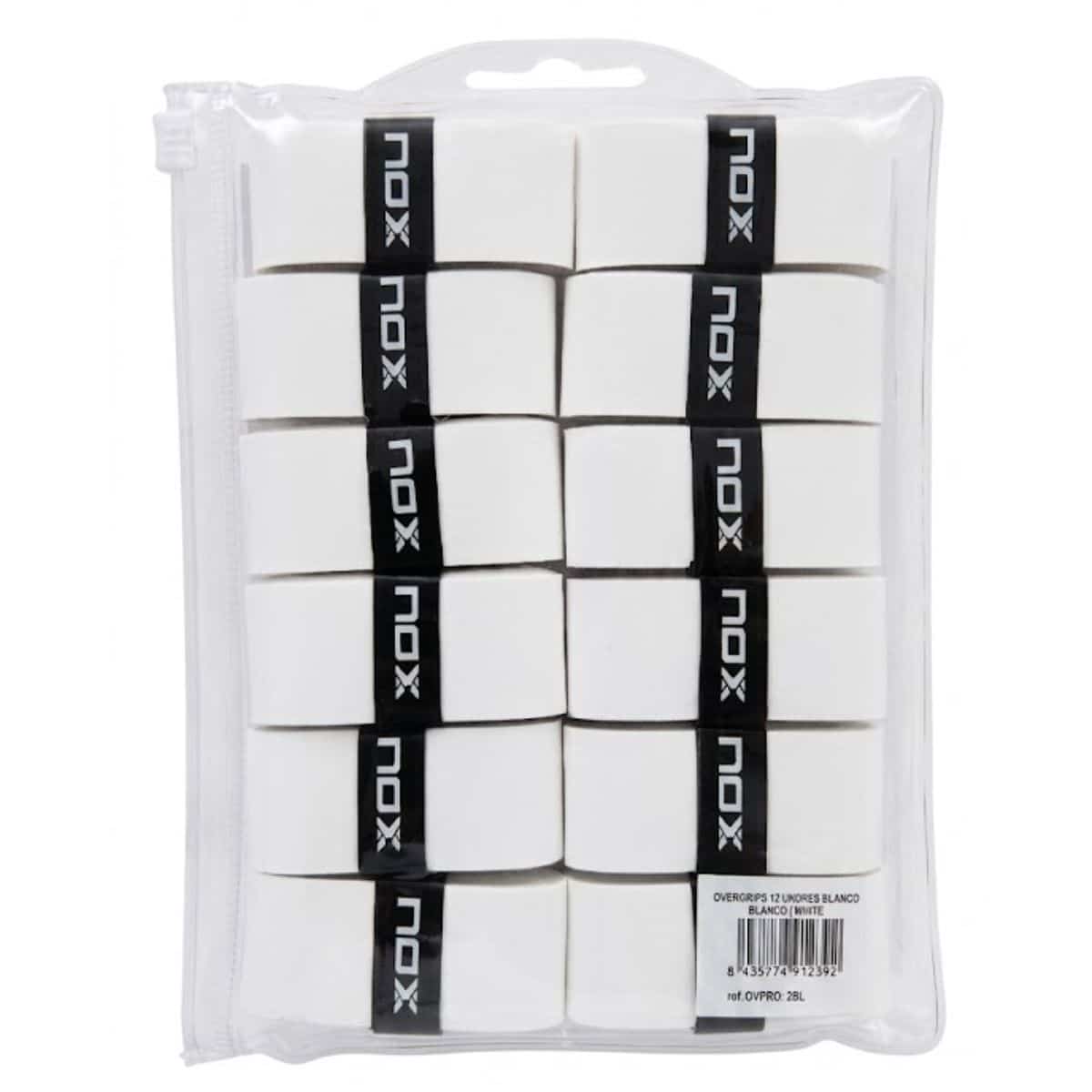 Blíster 12 Overgrips NOX Blancos Lisos