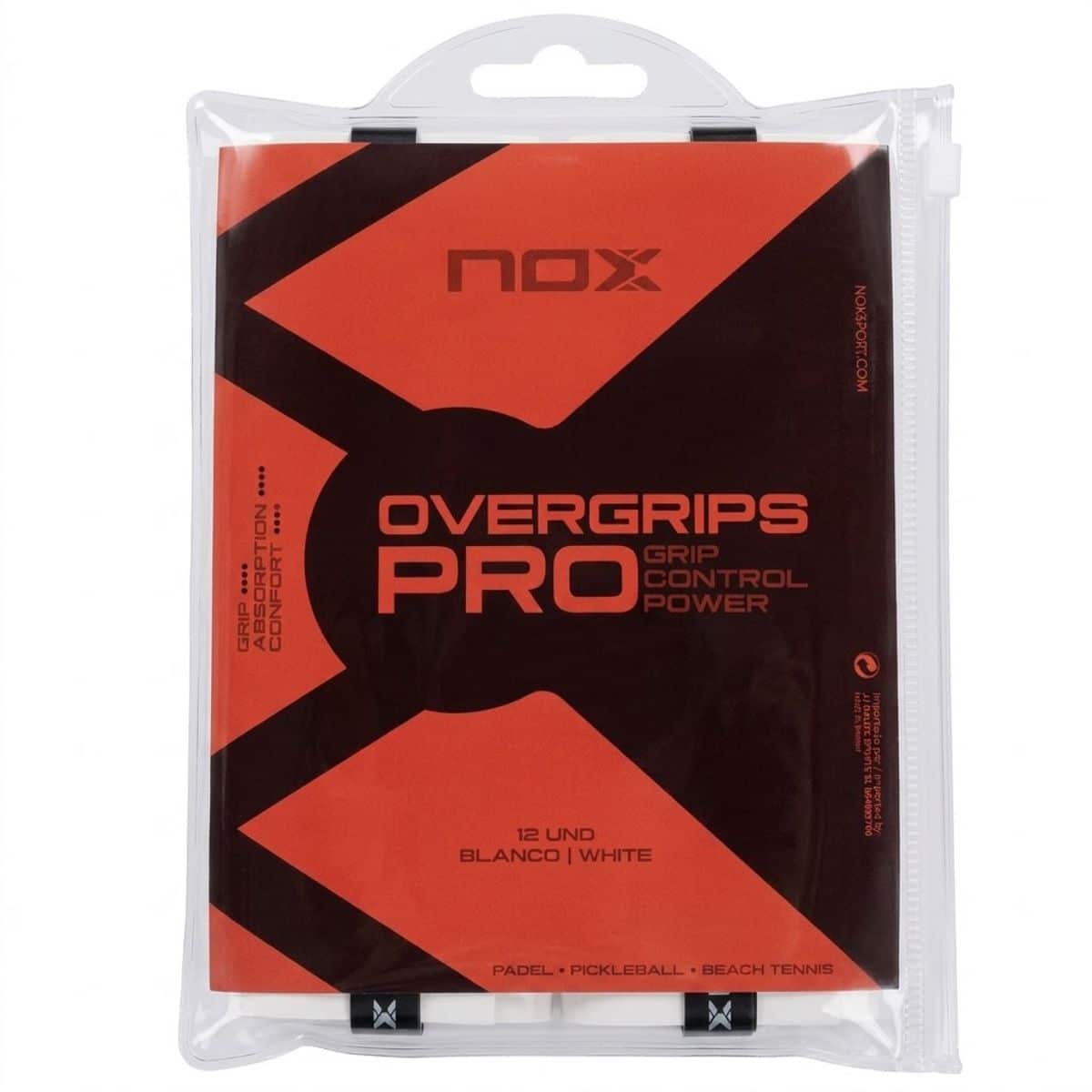 Blíster 12 Overgrips NOX Blancos Lisos