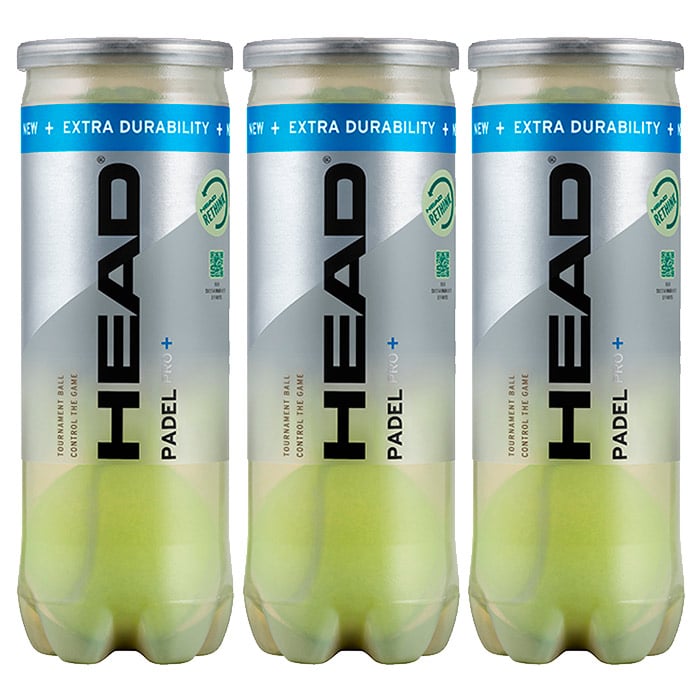 3 botes de pelotas HEAD Padel Pro+