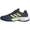 Lateral de las zapatillas Adidas GameCourt 2 en colores azul y verde