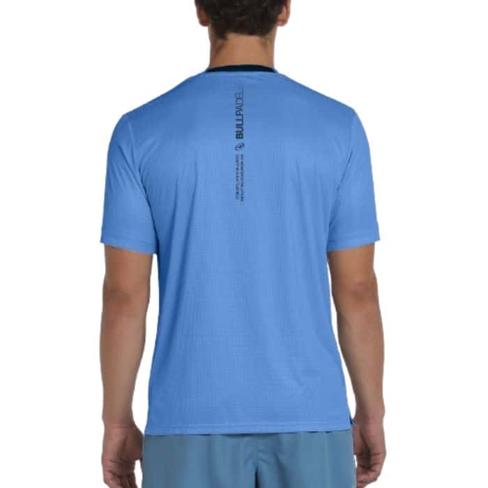 Detalle Camiseta azul Beque de Bullpadel hombre