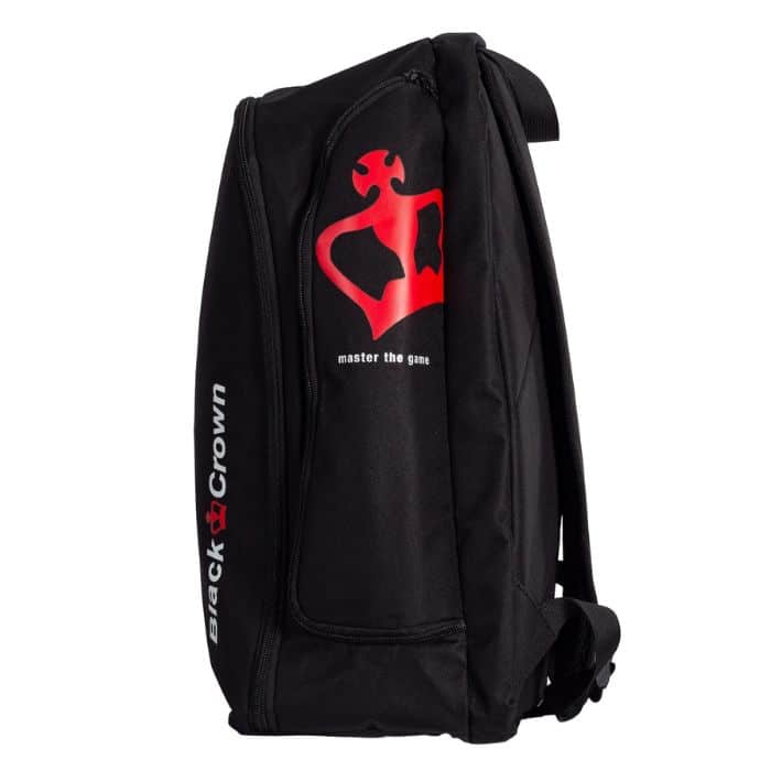 Lateral de la Mochila de pádel Black Crown focus Negra