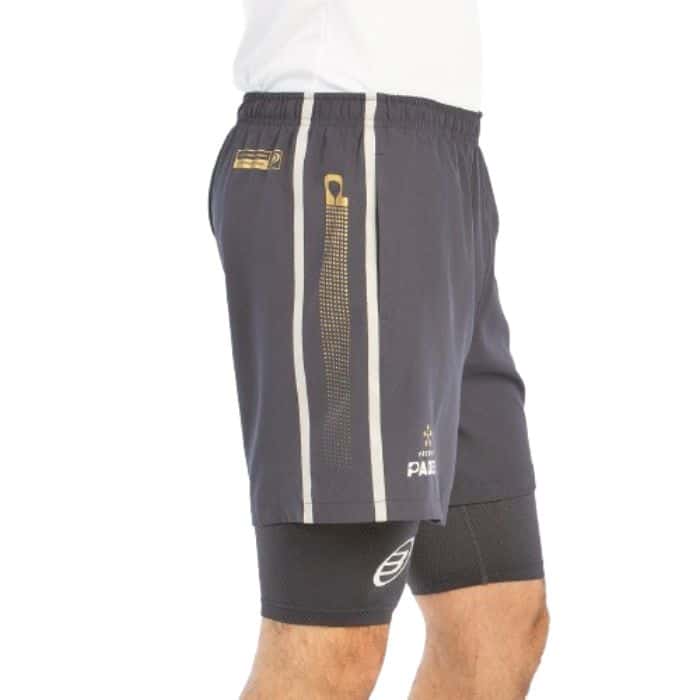 Lateral Pantalón Bullpadel en color negro Barde