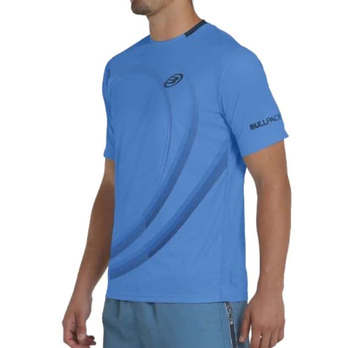 Lateral Camiseta azul Beque de Bullpadel hombre