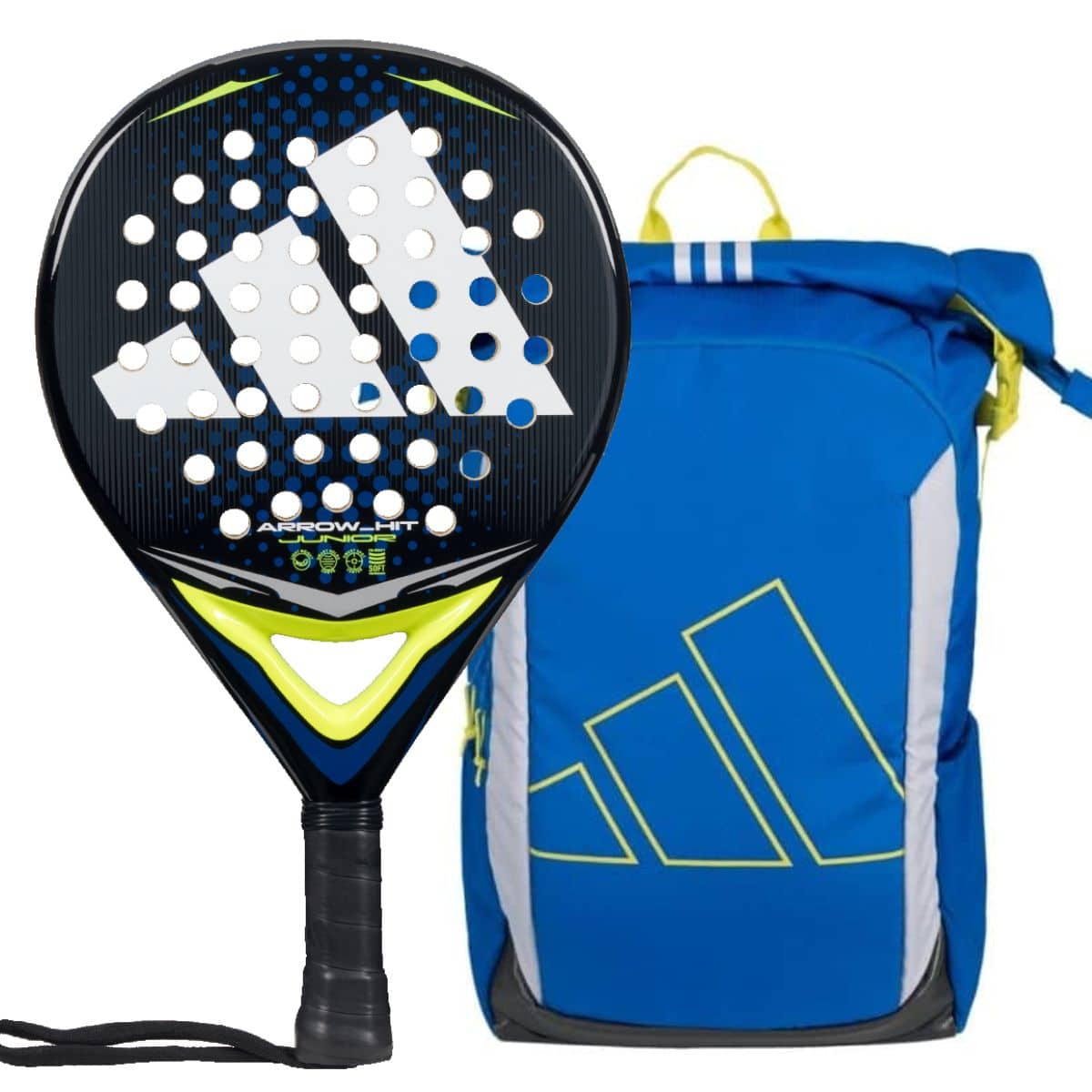 Pack Adidas Junior - Pala Arrow Hit Jr Blue + Mochila Multigame Azul