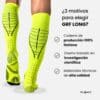 Detalle de los Calcetines Floky GRF Long Amarillo Flúor