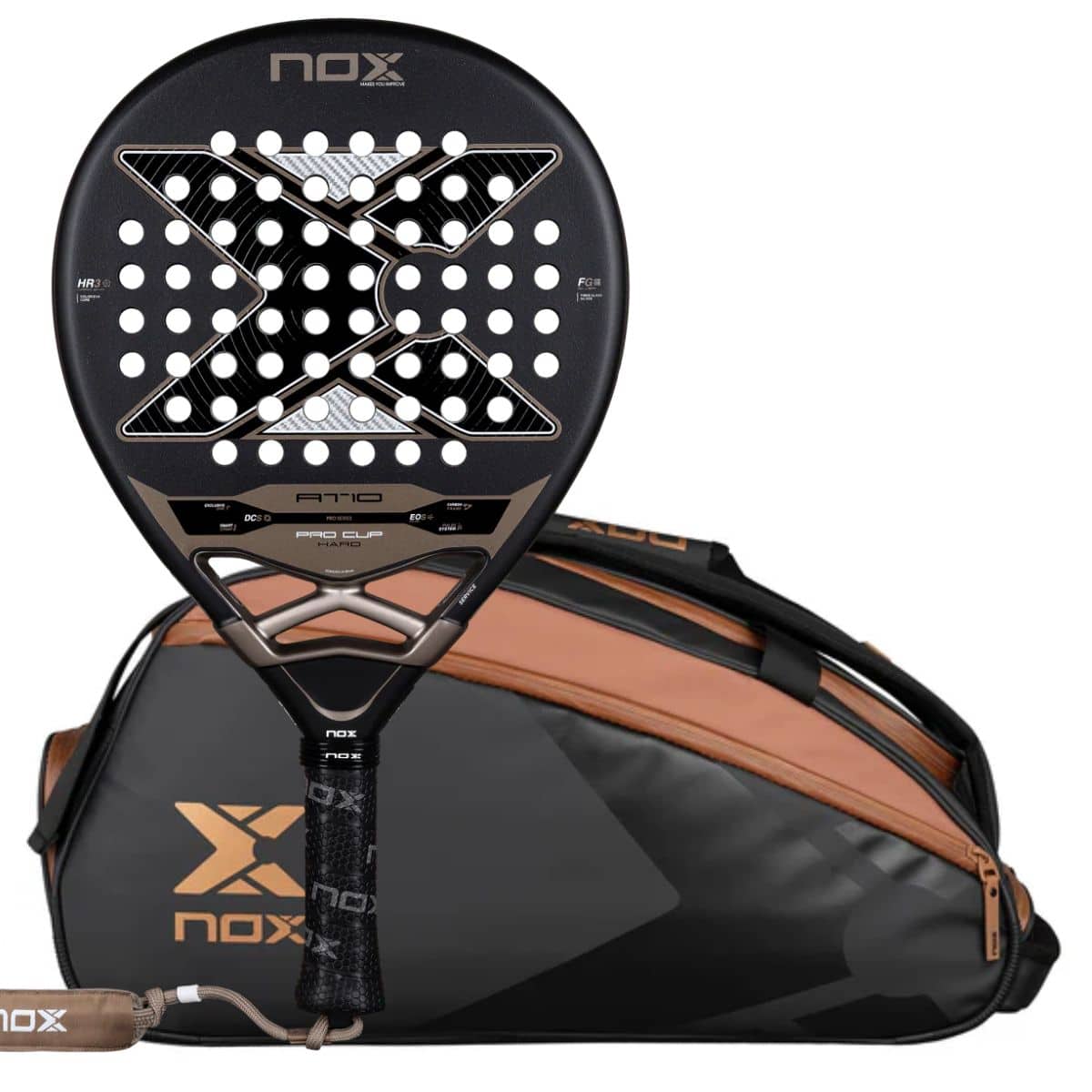 Pack NOX AT10 Pro Cup Hard + Paletero Open Series Negro/Marron