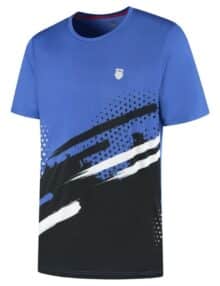 Camiseta K-Swiss Hypercourt Print Crew Stripe Azul/Negro